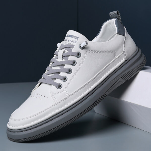 Round Head Leather Sneakers - Image 5