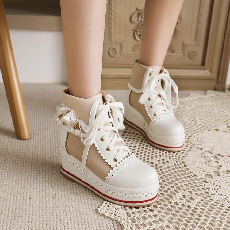 Lace-Up Wedge Platform