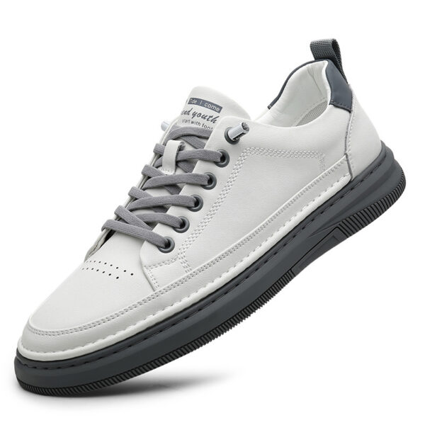 Round Head Leather Sneakers - Image 3