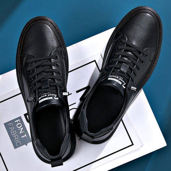 Round Head Leather Sneakers - Image 4